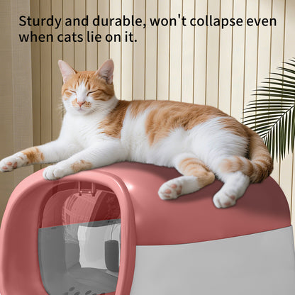 Cat Litter Box, Fully Enclosed Large Front-Entry Kitty Toilet with Flip-Top Lid, Litter Filter Pedal, Removable Base — product image 5