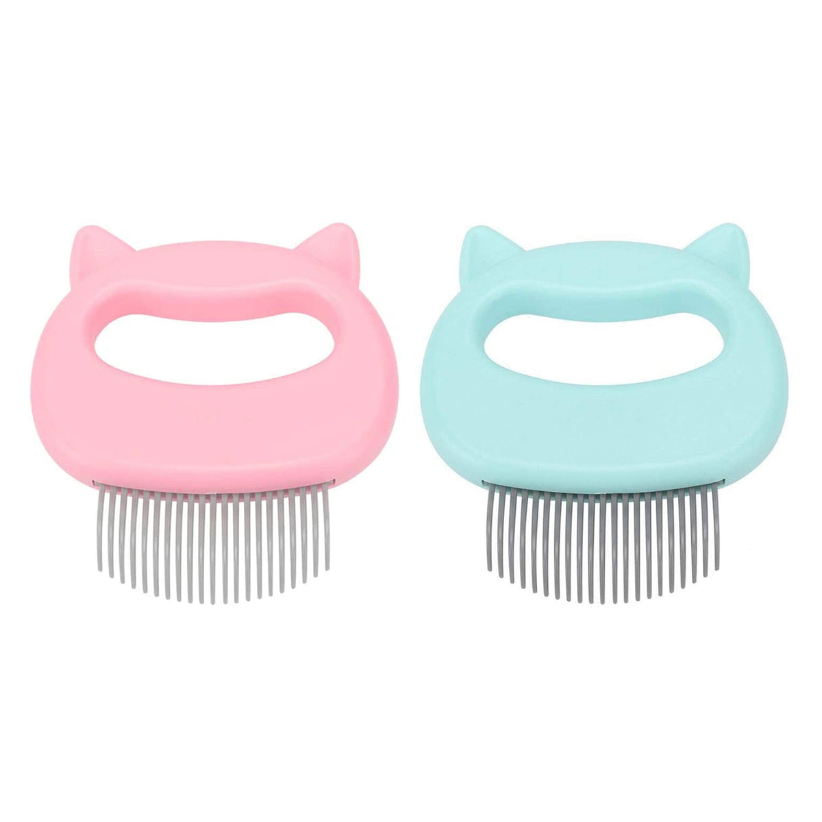 Cat Pet Hair Removal and Massaging Shell Comb Brush - 2 Pack