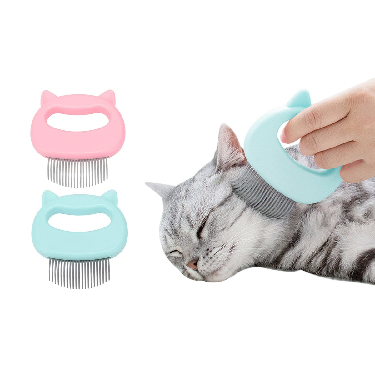 Cat Pet Hair Removal and Massaging Shell Comb Brush - 2 Pack — product image 2