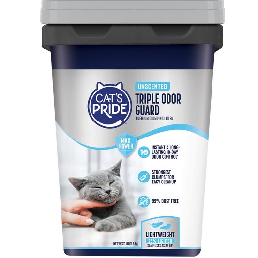 Cat's Pride Max Power Triple Odor Guard Unscented Clumping Cat Litter 26lb pail