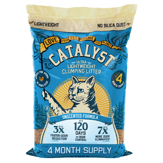 Catalyst Pet Softwood Natural Clumping Cat Litter Unscented Formula, 34 lb