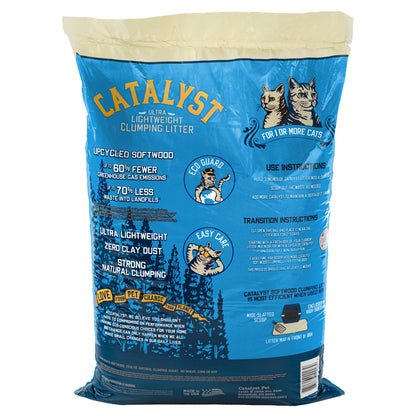 Catalyst Pet Cat Litter, 34 lb — back of product or package