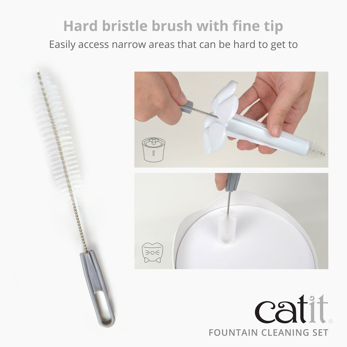 Catit Cat Water Fountain Cleaning Set, for Catit Cat Water Fountains, 44020, White — product image 2