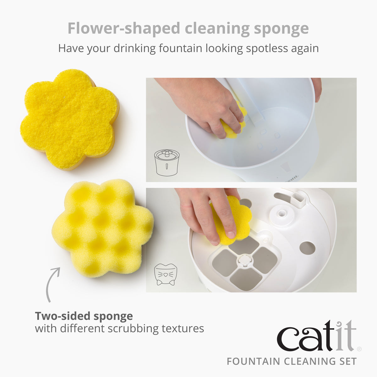 Catit Cat Water Fountain Cleaning Set, for Catit Cat Water Fountains, 44020, White — product image 3