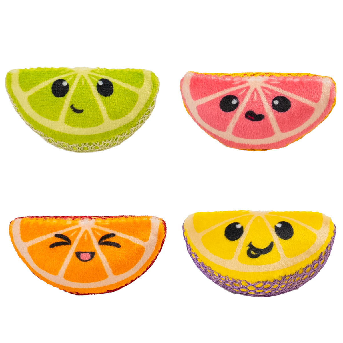 Catstages Dental Fruit Wedges Catnip Chew Toys, 4-Pack, Multicolored