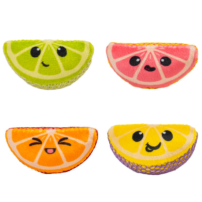 Catstages Dental Fruit Wedges Catnip Chew Toys, 4-Pack, Multicolored