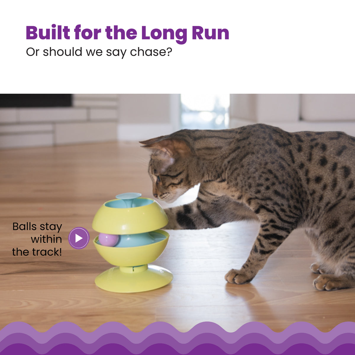 Catstages Twist-A-Ball 3-in-1 Convertible Cat Track Toy, Rolling Ball Toy for Indoor Cats, Green — product image 4