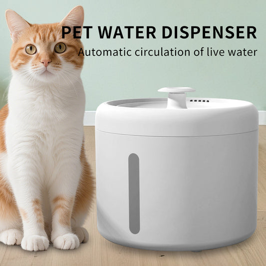 Circulating Cat Water Fountain, Ultra Quiet Drinking Dispenser with Ripple Basin, Designed to Increase Hydration for Cats & Small Animals (2000ML)