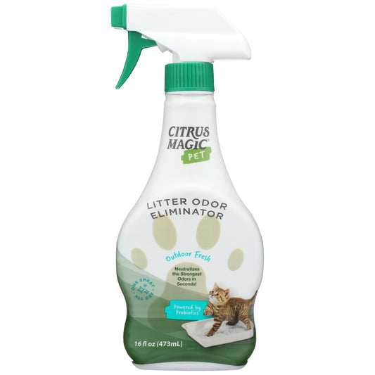Citrus Magic Outdoor Fresh Pet Probiotic Litter Odor Eliminator Spray, 16-Fluid Ounce