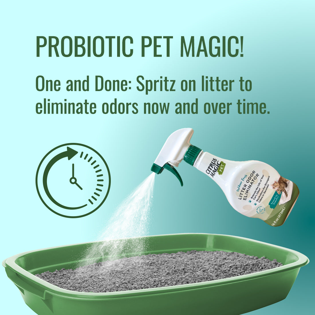 Citrus Magic Outdoor Fresh Pet Probiotic Litter Odor Eliminator Spray, 16-Fluid Ounce — product image 3