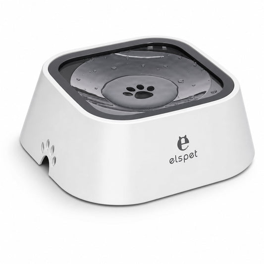 CLOUDREST PRO No-Spill Pet Water Bowl, Slow Water Feeder, No-Slip Pet Water Dispenser 35oz Feeder Bowl for Dogs and Cats White