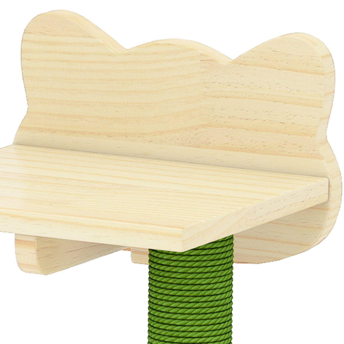 Dextrus 7-Piece Wall-Mounted Cat Furniture Set with Green House, 2 Sisal Scratching Posts & Cat-Shaped Steps – Solid Pine Wood for Indoor Cats, Space-Saving Wall Shelves — product image 5