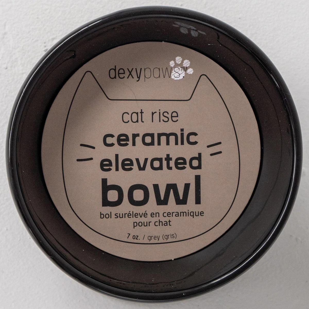 Dexypaws: Elevated Ceramic Cat Bowl - Black - 7oz, Pet Feeding Dish, Meals, Food & Water, Ergonomic Height, Tilted & Raised, Stylish Glossy Design — product image 3