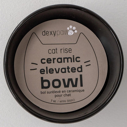 Dexypaws: Elevated Ceramic Cat Bowl - Black & Gold Fish - 7oz - Pet Feeding Dish, Meals, Food & Water, Ergonomic Height, Stylish, Shallow & Raised — product image 3