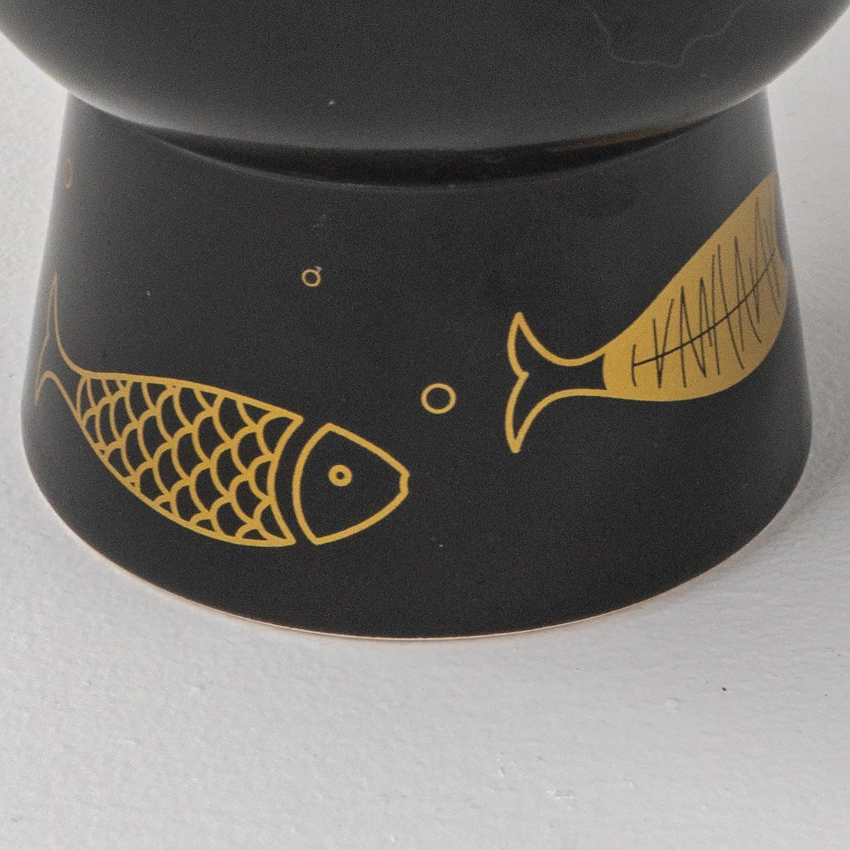 Dexypaws: Elevated Ceramic Cat Bowl - Black & Gold Fish - 7oz - Pet Feeding Dish, Meals, Food & Water, Ergonomic Height, Stylish, Shallow & Raised — product image 5
