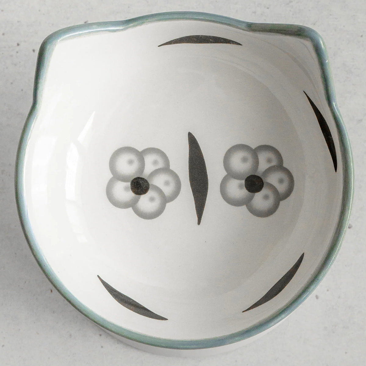 Dexypaws: Elevated Ceramic Cat Bowl - Floral White & Black - 7oz, Pet Feeding Dish, Meals, Food & Water, Ergonomic Height, Stylish, Shallow& Raised — product image 2