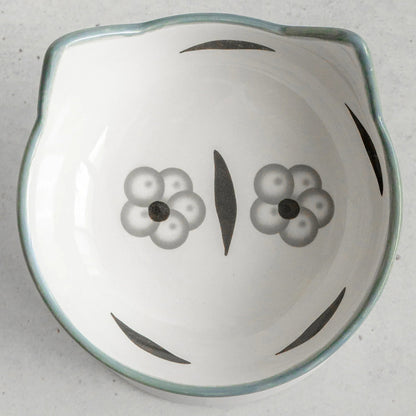 Dexypaws: Elevated Ceramic Cat Bowl - Floral White & Black - 7oz, Pet Feeding Dish, Meals, Food & Water, Ergonomic Height, Stylish, Shallow& Raised — product image 2