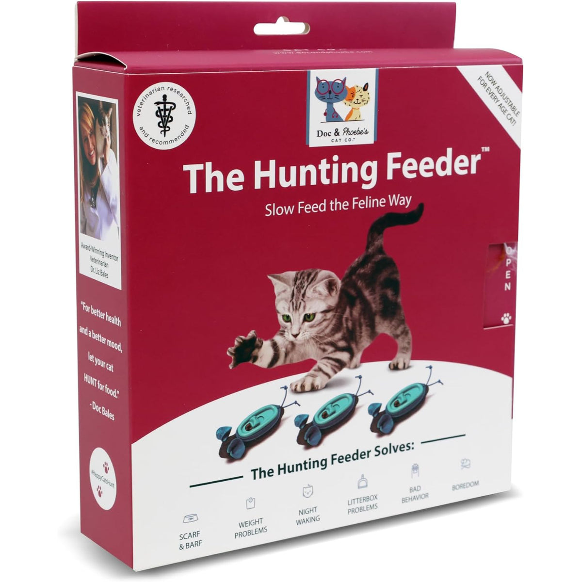 Doc & Phoebe's Indoor Hunting Cat Feeder, Interactive Slow Feed Puzzle Toy, Durable Design for Indoor Cats — product image 4