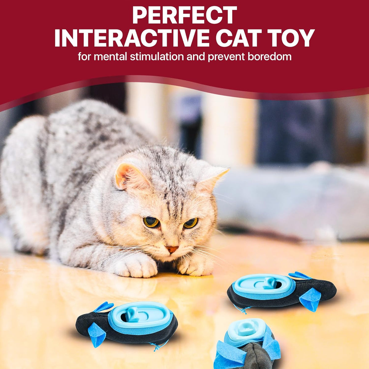 Doc & Phoebe's Indoor Hunting Cat Feeder, Interactive Slow Feed Puzzle Toy, Durable Design for Indoor Cats — product image 5