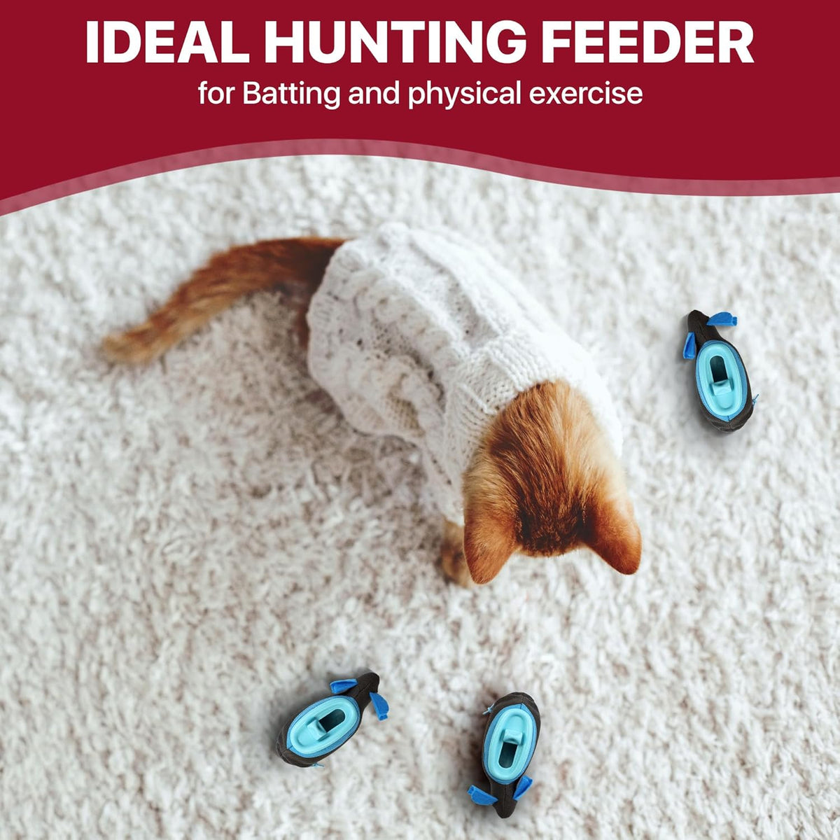 Doc & Phoebe's Indoor Hunting Cat Feeder, Interactive Slow Feed Puzzle Toy, Durable Design for Indoor Cats — product image 7