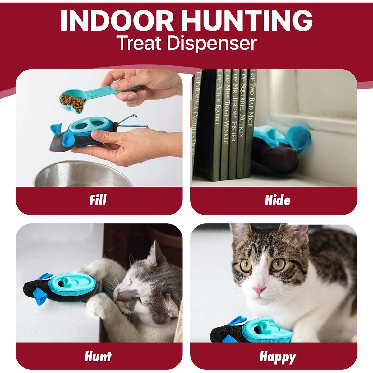 Doc & Phoebe's Indoor Hunting Cat Feeder, Interactive Slow Feed Puzzle Toy, Durable Design for Indoor Cats — product image 8