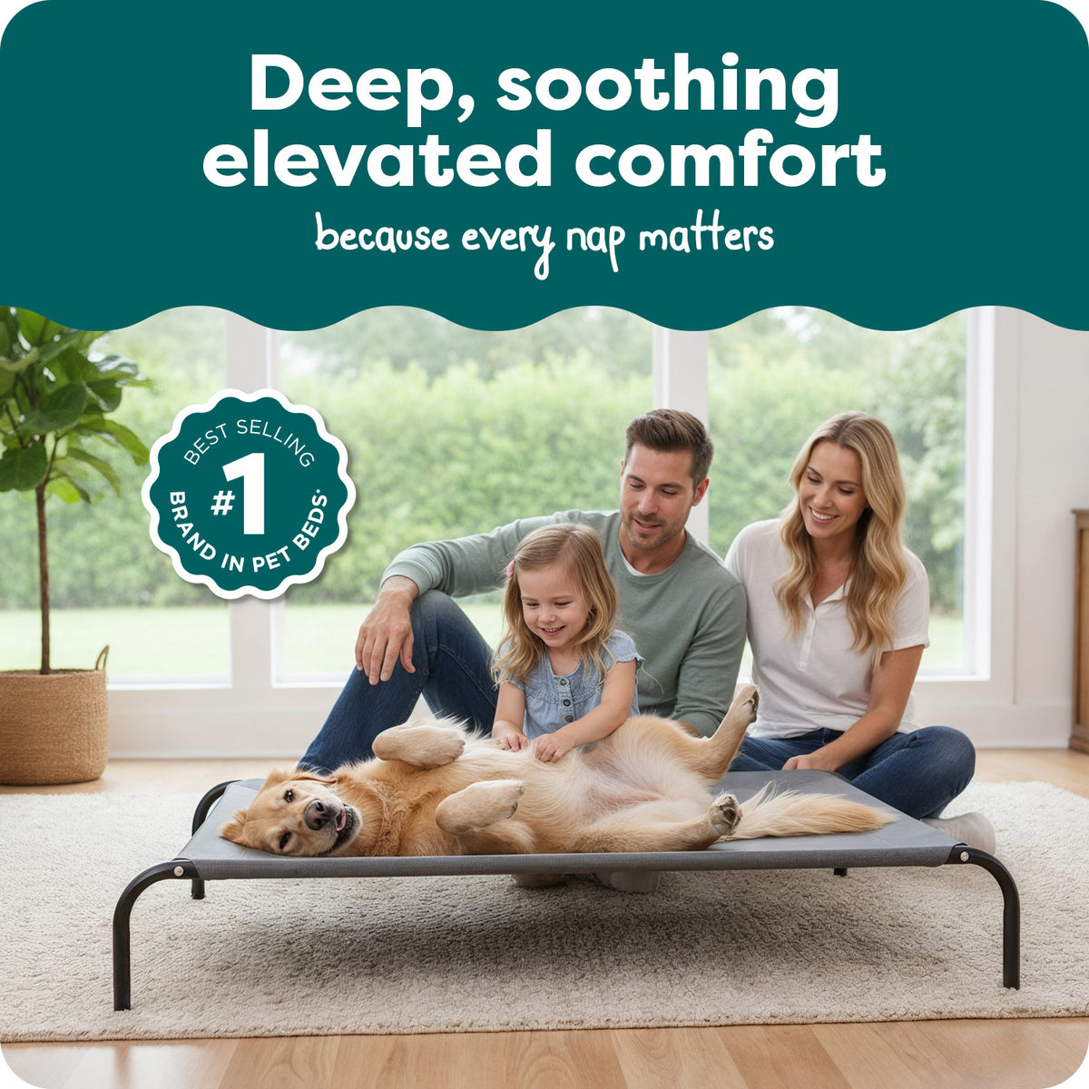 Elevated Cot Pet Bed, Graphite Gray, Extra Large — product image 2