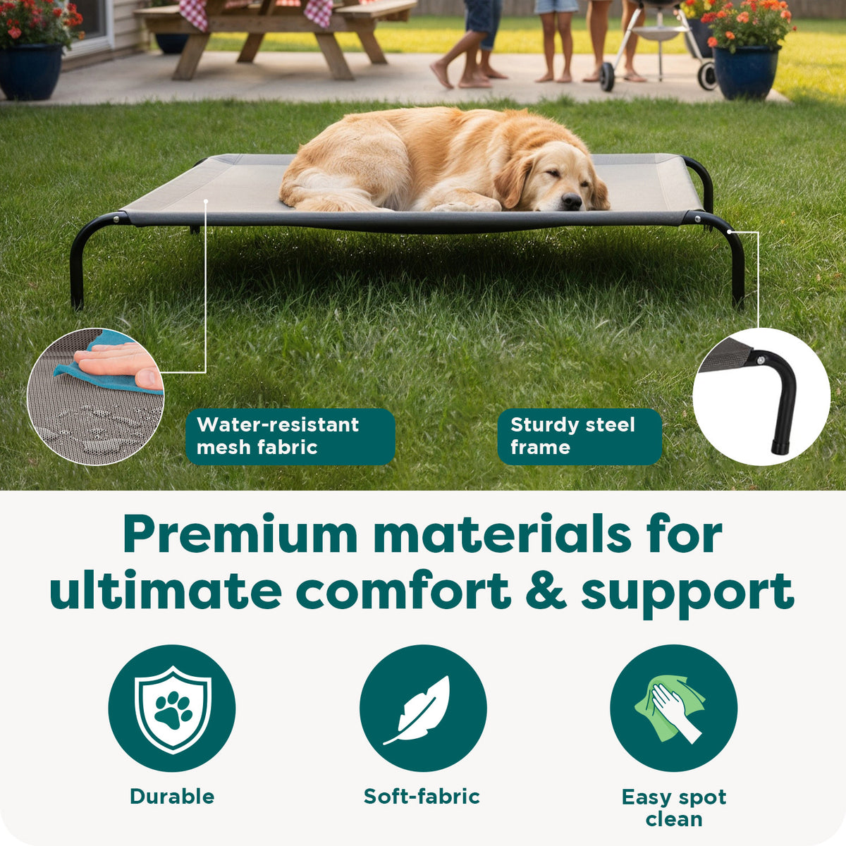 Elevated Cot Pet Bed, Graphite Gray, Extra Large — product image 5
