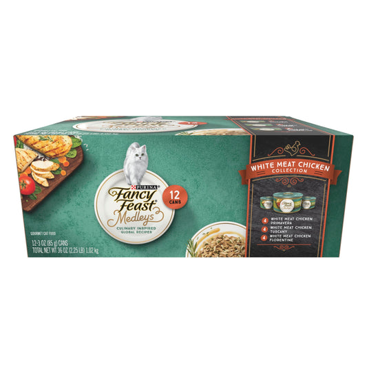 Fancy Feast Wet Cat Food Variety Pack, Medleys White Meat Chicken in Sauce Collection, 3 oz. Can