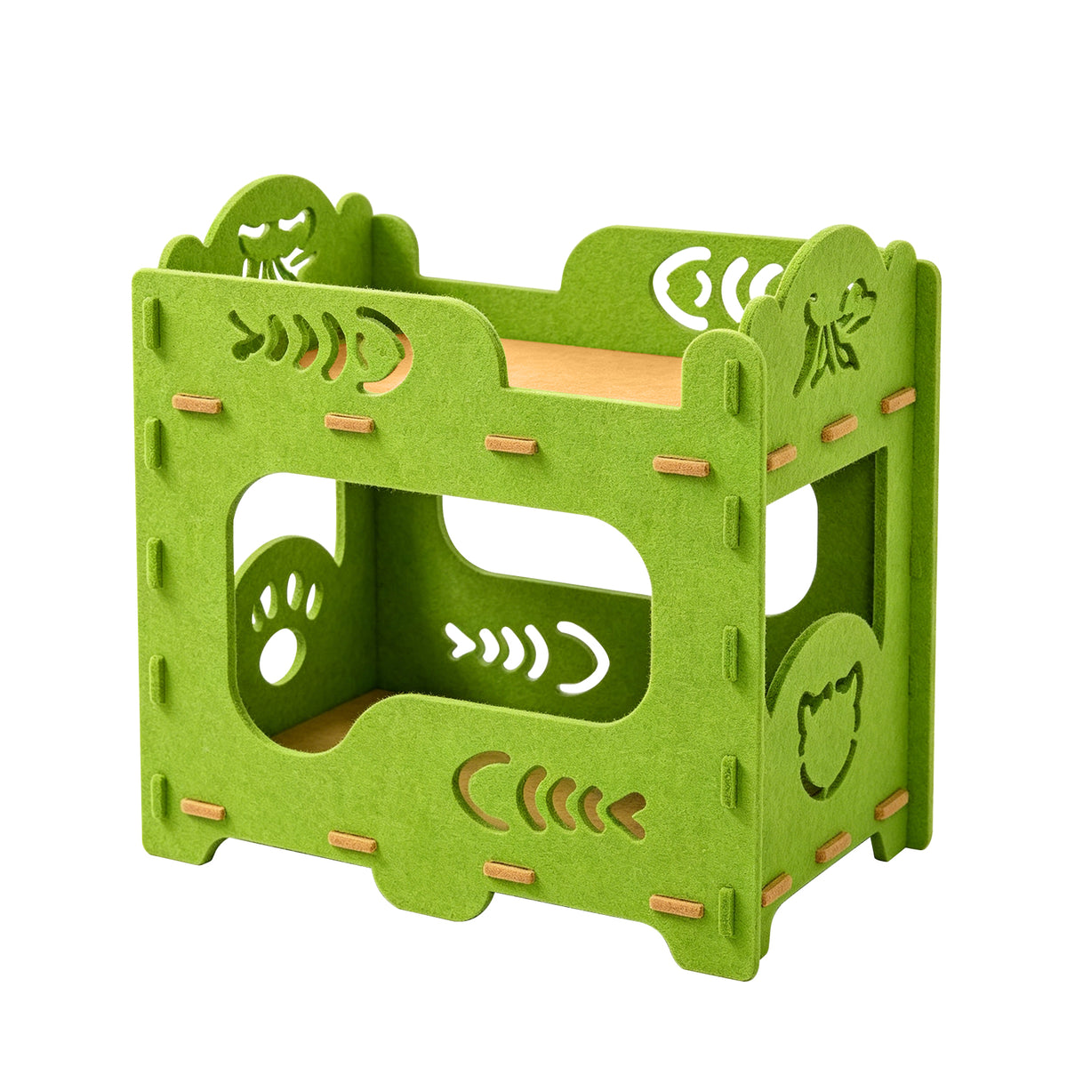 Felt Cat Bed Nest, Portable Pet Lounge House for Indoor & Outdoor Cats, Ideal for Playing Sleeping Resting, Green 50x29x52cm — product image 7