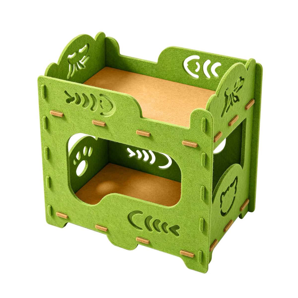Felt Cat Bed Nest, Portable Pet Lounge House for Indoor & Outdoor Cats, Ideal for Playing Sleeping Resting, Green 50x29x52cm — product image 8