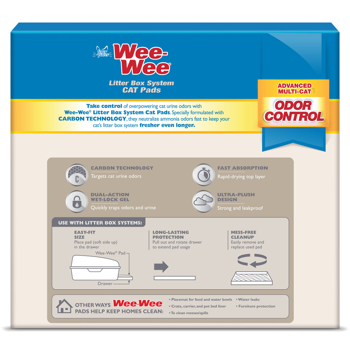 Four Paws Wee-Wee Cat Litter Box System Pads 11" x 17" (30 Count) — product image 6