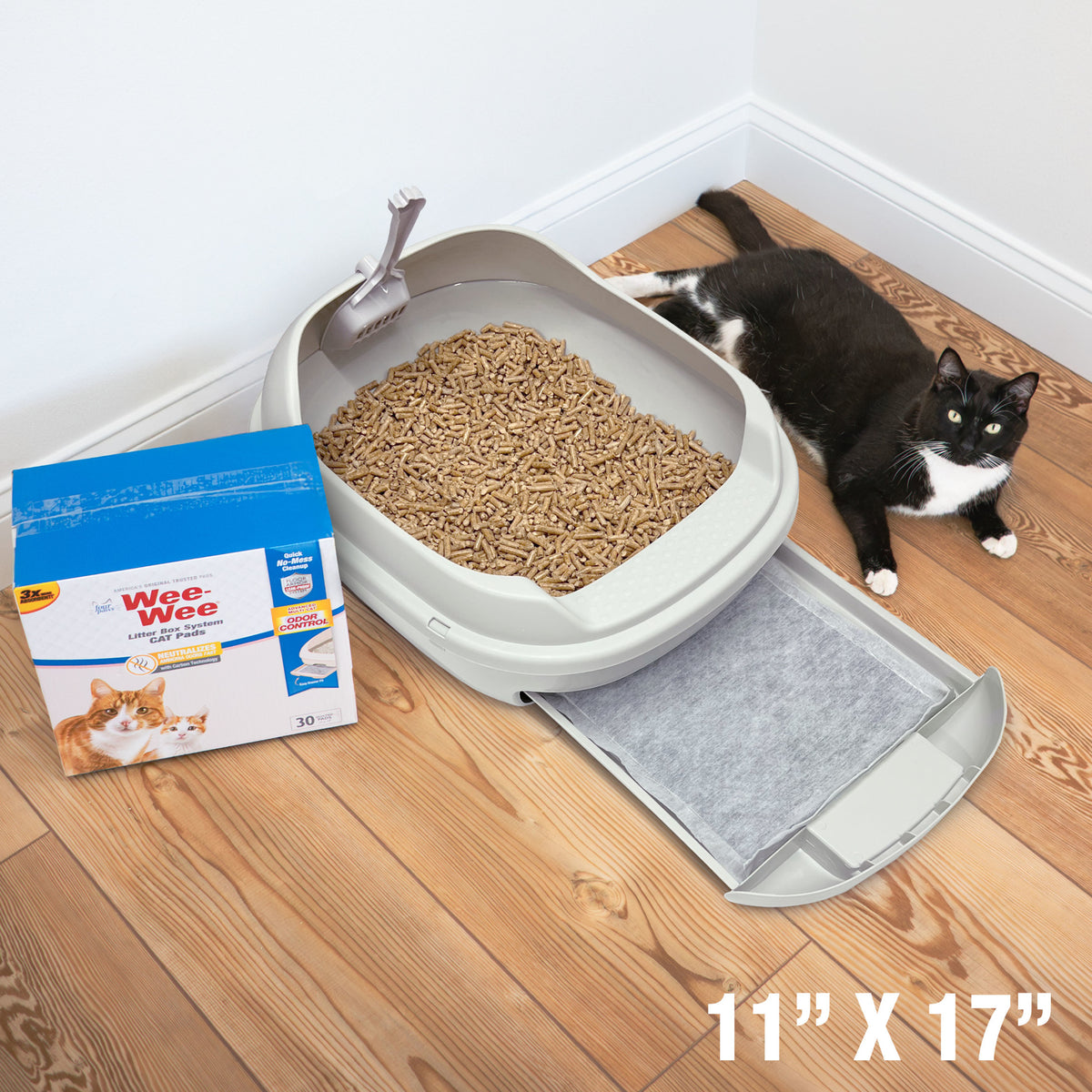 Four Paws Wee-Wee Cat Litter Box System Pads 11" x 17" (30 Count) — product image 9