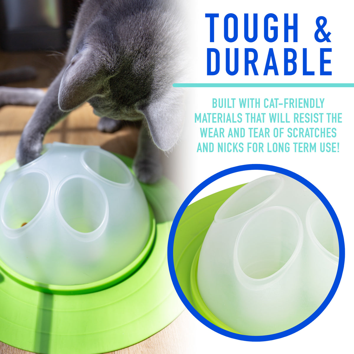 Franklin Pet Supply Interactive Cat Digging Slow Feeder Bowl - Toy Cat Bowl for Treats + Food - Scratching Bowl Slow Feeder - Interactive Toy + Slow Feeder Bowl for Cats + Kittens — product image 4
