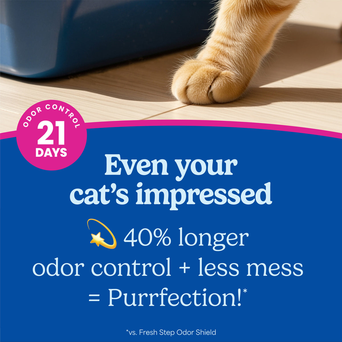 Fresh Step Clean Paws Multi-Cat Clumping Cat Litter, Febreze Freshness Scent,38 lb, Easy Pour Pouches (4 Pack) — product image 3
