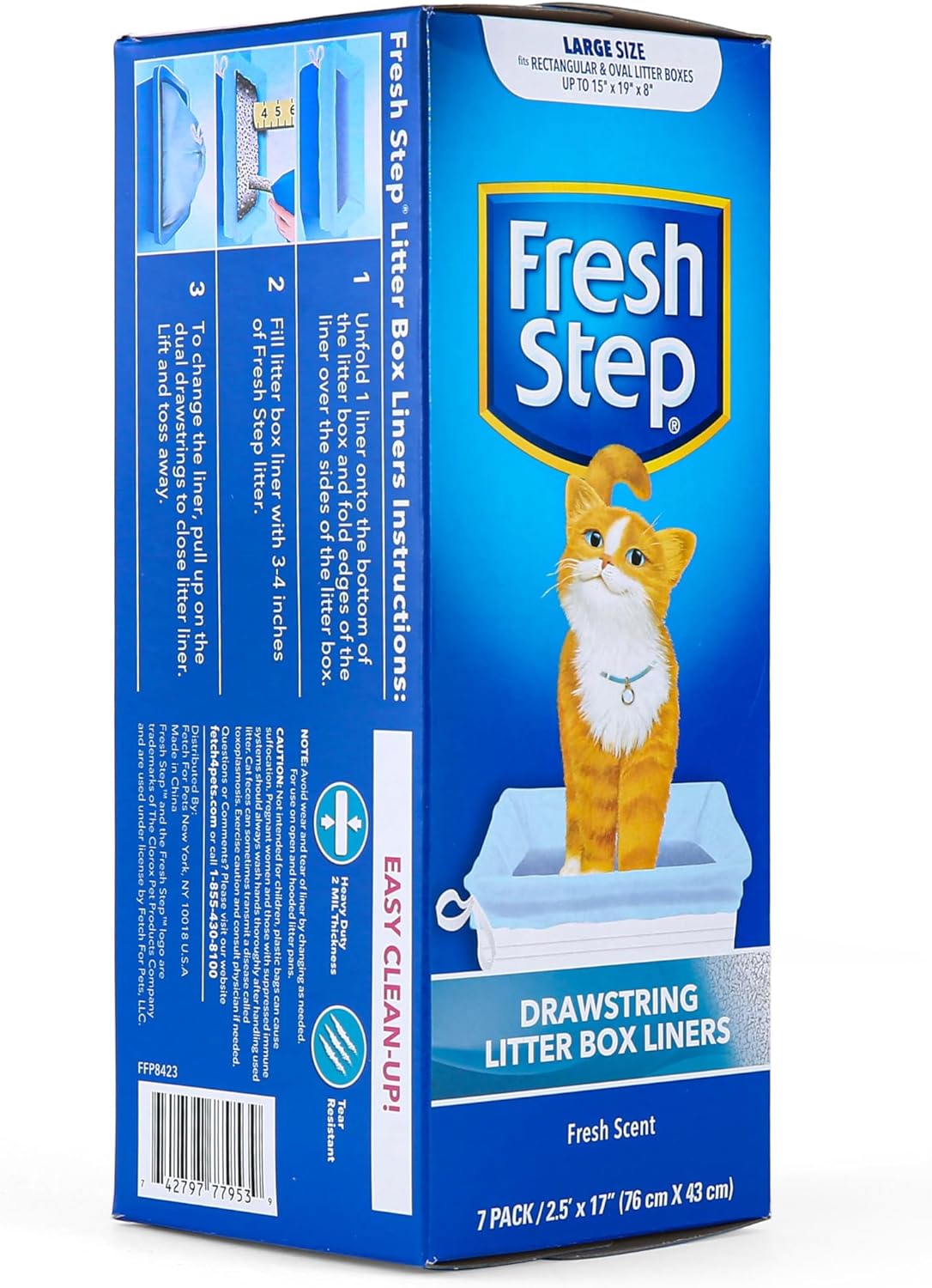 Fresh Step Drawstring Litter Box Liners, Fresh  Scent, Large Size, 30" x 17" - 7 Count — product image 4