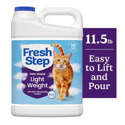 Fresh Step Odor Shield Light Weight Multi-Cat Clumping Cat Litter, Febreze Freshness Scent, 11.5 lb Jug
