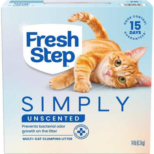 Fresh Step Simply Multi-Cat Clumping Cat Litter, Unscented, 14 lb Box