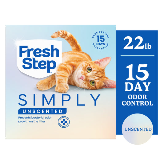 Fresh Step Simply Multi-Cat Clumping Cat Litter, Unscented, 22 lb Box