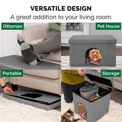FurHaven Pet House Footstool Ottoman Hideaway, Stormy Gray, 1 Count — product image 2