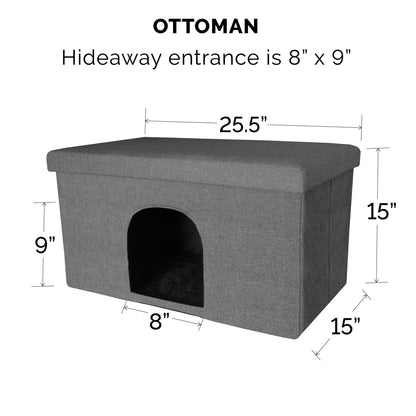 FurHaven Pet House Footstool Ottoman Hideaway, Stormy Gray, 1 Count — product image 3