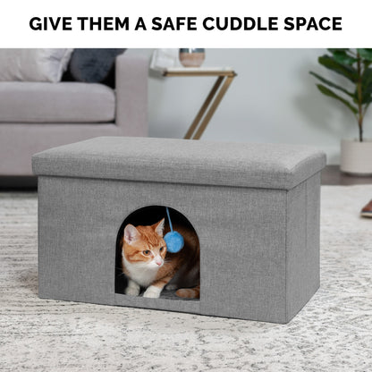 FurHaven Pet House Footstool Ottoman Hideaway, Stormy Gray, 1 Count — product image 7