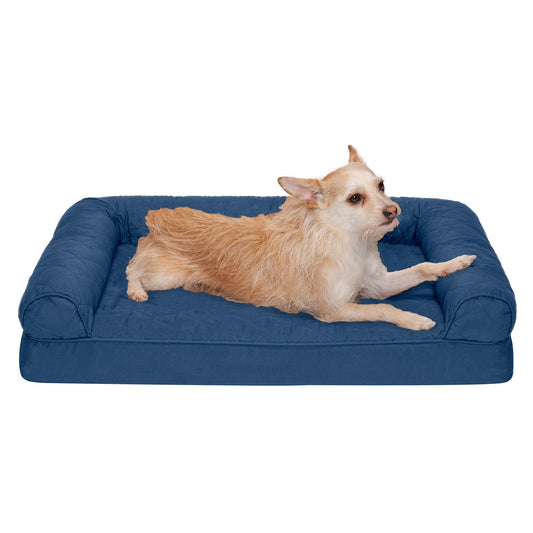 FurHaven Quilted Orthopedic Sofa Pet Bed, Navy, Medium, 1 Count
