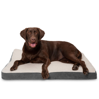 FurHaven Sherpa & Suede Cooling Gel Top Deluxe Mattress, Gray, Large, 1 Count — product image 2