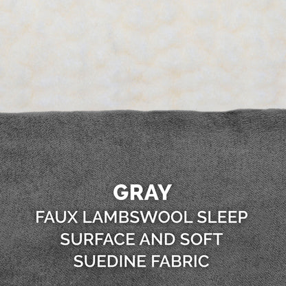 FurHaven Sherpa & Suede Cooling Gel Top Deluxe Mattress, Gray, Large, 1 Count — product image 3