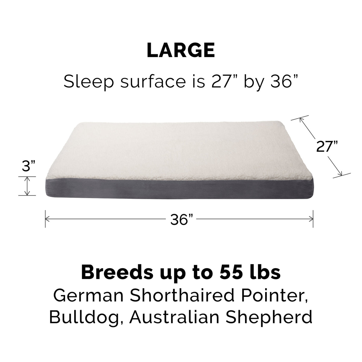 FurHaven Sherpa & Suede Cooling Gel Top Deluxe Mattress, Gray, Large, 1 Count — product image 7
