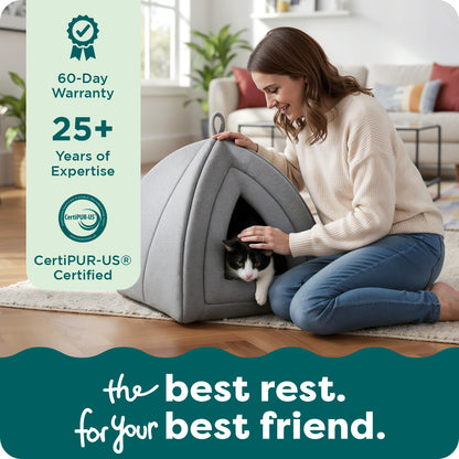 Furhaven Small Cat Bed Polar Fleece Foldable Pet Tent, Washable - Heather Gray, Small Pet Tent Small Pet Tent - Fleece (Heather Gray) — product image 8