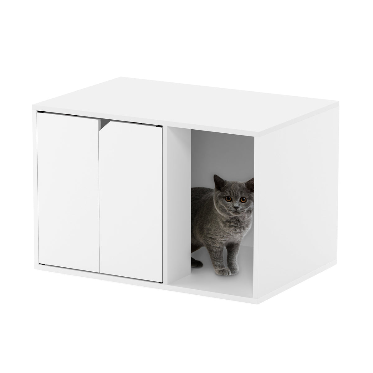 Furinno Peli Small Litter Box Enclosure, Solid White — product image 4