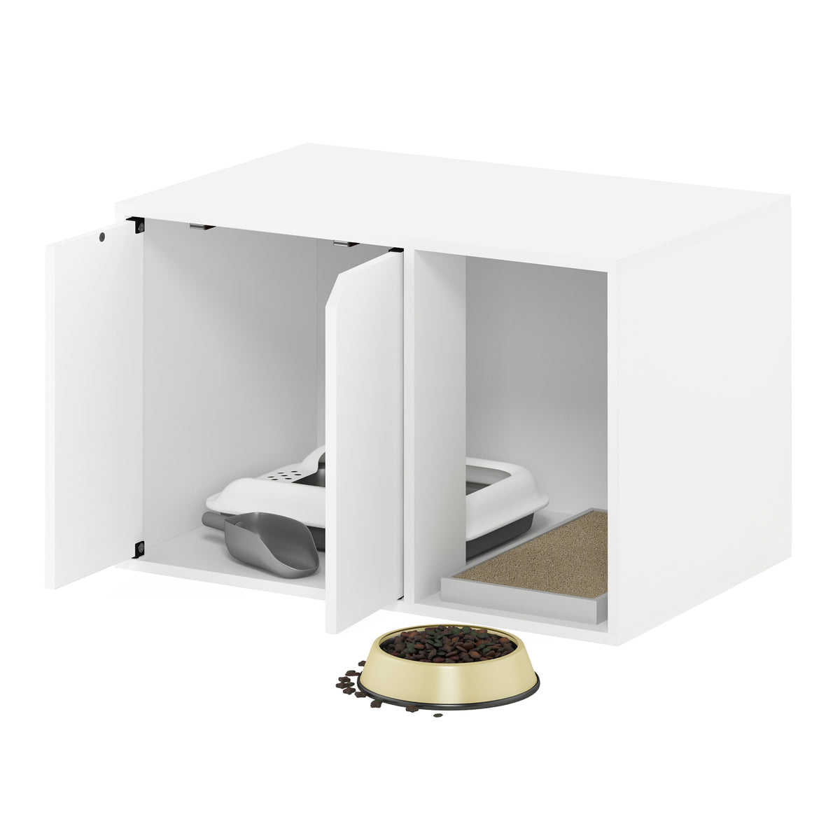 Furinno Peli Small Litter Box Enclosure, Solid White — product image 6