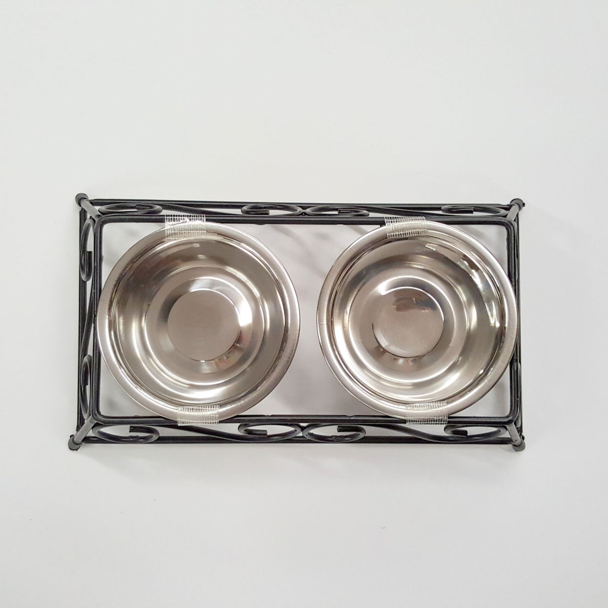 Gofetch Stainless Steel Pet Food Bowl with Double Diner in Black and Silver — product image 2