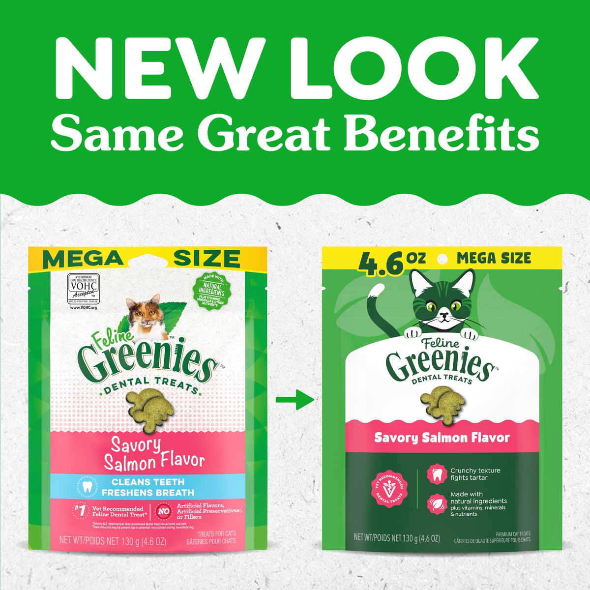 Greenies Feline Savory Salmonflavor Adult Natural Dental Cat Treats, 4.6 Oz Pouch — product image 2